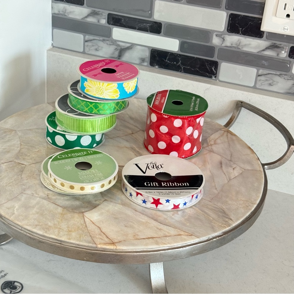 Set of 8:‎ Celebrate It Pink and Green Spring Ribbon Set Ribbons